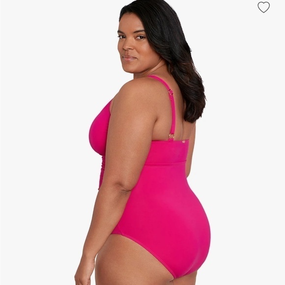 LAUREN RALPH Plus Size Halter-Neck One Piece Swimsuit, swimwear size 18 W Orchid - Picture 4 of 16